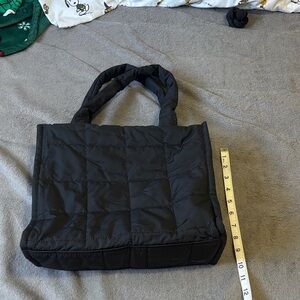 New black tote purse with cross body strap